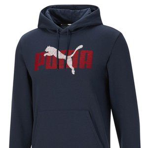 PUMA Men's Layered Graphic Hoodie Big Logo Spellbound Size S